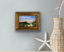 Load image into Gallery viewer, "Winter Beach" an Original 4x6 Acrylic Painting Framed