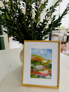 "Abstract Garden" An Original 5x7 Painting on Paper Matted