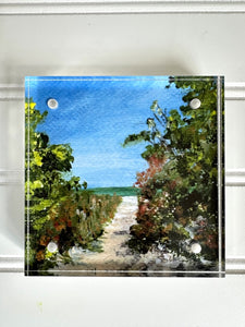 "Ocean Reef Park" a 4"x4" print framed in an acrylic block