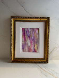 "Pink Abstract II" An Original 5x7 Painting on Paper Matted