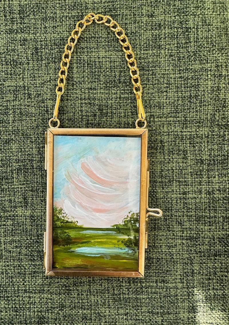 Pink Sky Framed Ornament