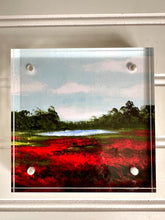 Load image into Gallery viewer, &quot;Red Fields&quot; a 4&quot;x4&quot; print framed in an acrylic block
