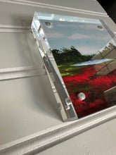 Load image into Gallery viewer, &quot;Red Fields&quot; a 4&quot;x4&quot; print framed in an acrylic block
