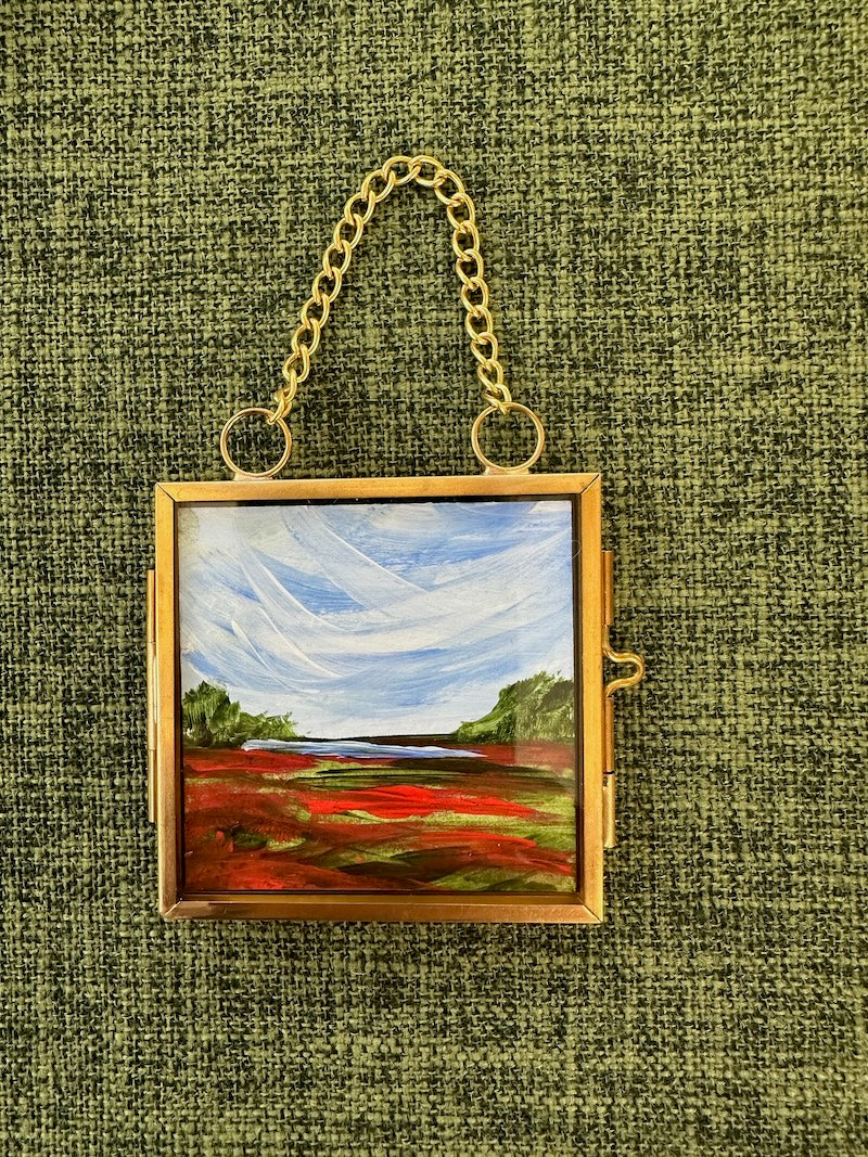 Red Fields Framed Ornament