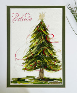 "Believe" Christmas Tree Print
