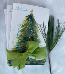 "Believe" Teal Holiday Cards