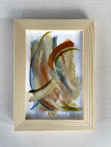 "Indigo and Earth IV" An Original 4x6 Painting on Paper