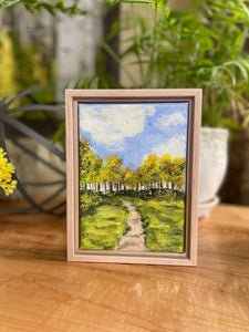 "Autumn Path II" an Original Framed 5x7 Acrylic Painting