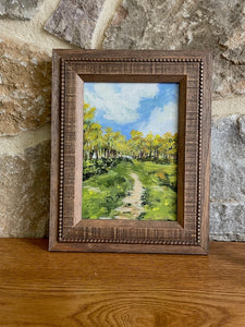 "Autumn Path" an Original Framed 5x7 Acrylic Painting