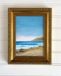 "Beach Walk" an Original 5x7 Acrylic Painting Framed