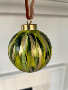 Dark Green, Light Green, & Gold Ornament
