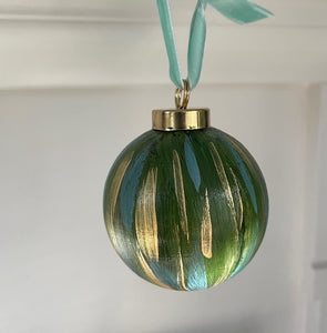 Green, Teal & Gold Ornament