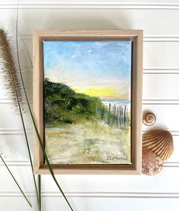 "Holding onto Summer" an Original Framed 5x7 Acrylic Landscape Painting
