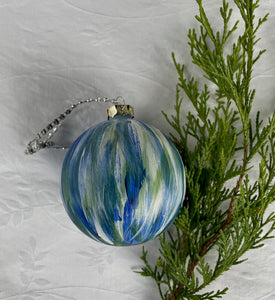 Light Blue, White & Green Ornament