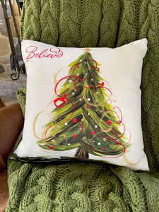 "Believe" Christmas Pillow