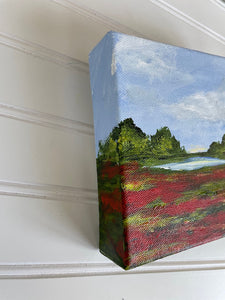 "Poppy Fields" an Original 6x6 Painting