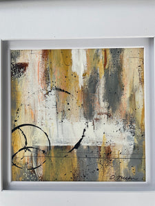 "Soft Gray Abstract II" an Original Painting on Paper Framed