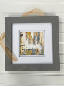 "Soft Gray Abstract II" an Original Painting on Paper Framed