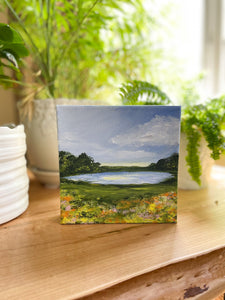 "Spring Meadow" an Original 6x6 Painting