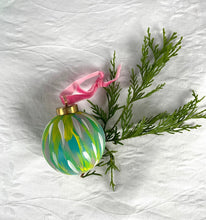 Load image into Gallery viewer, Teal, White &amp; Pink Ornament

